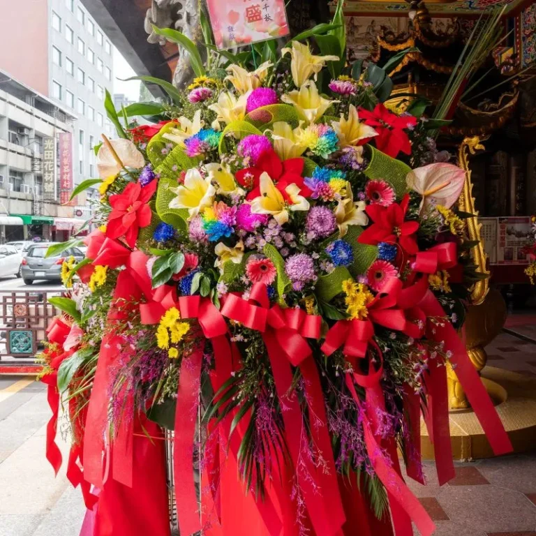 神明祝壽花籃B_弘曜花藝版權所有