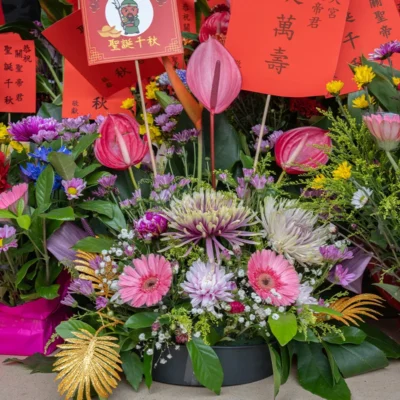 神明桌花B_弘曜花藝版權所有